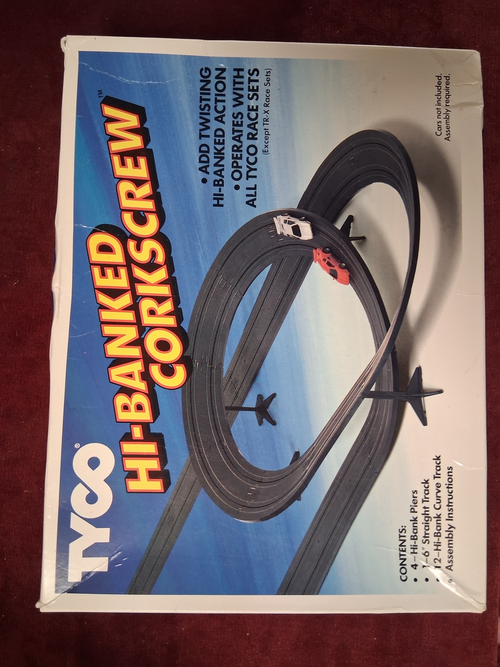 Hi-Banked Corkscrew Race Track Set - Black